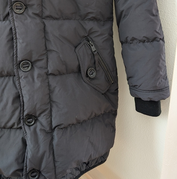 Aritzia TNA Zipper Front Hooded Down Fill Wool Trim Waterproof Puffer Jacket - Picture 5 of 12